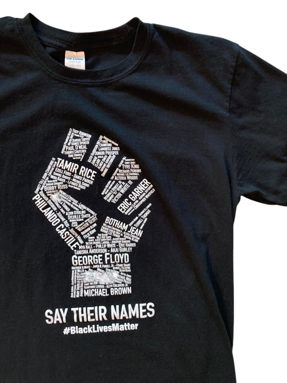 Men's BLACK LIVES MATTER Say Their Names Graphic Tee T-Shirt Size Large